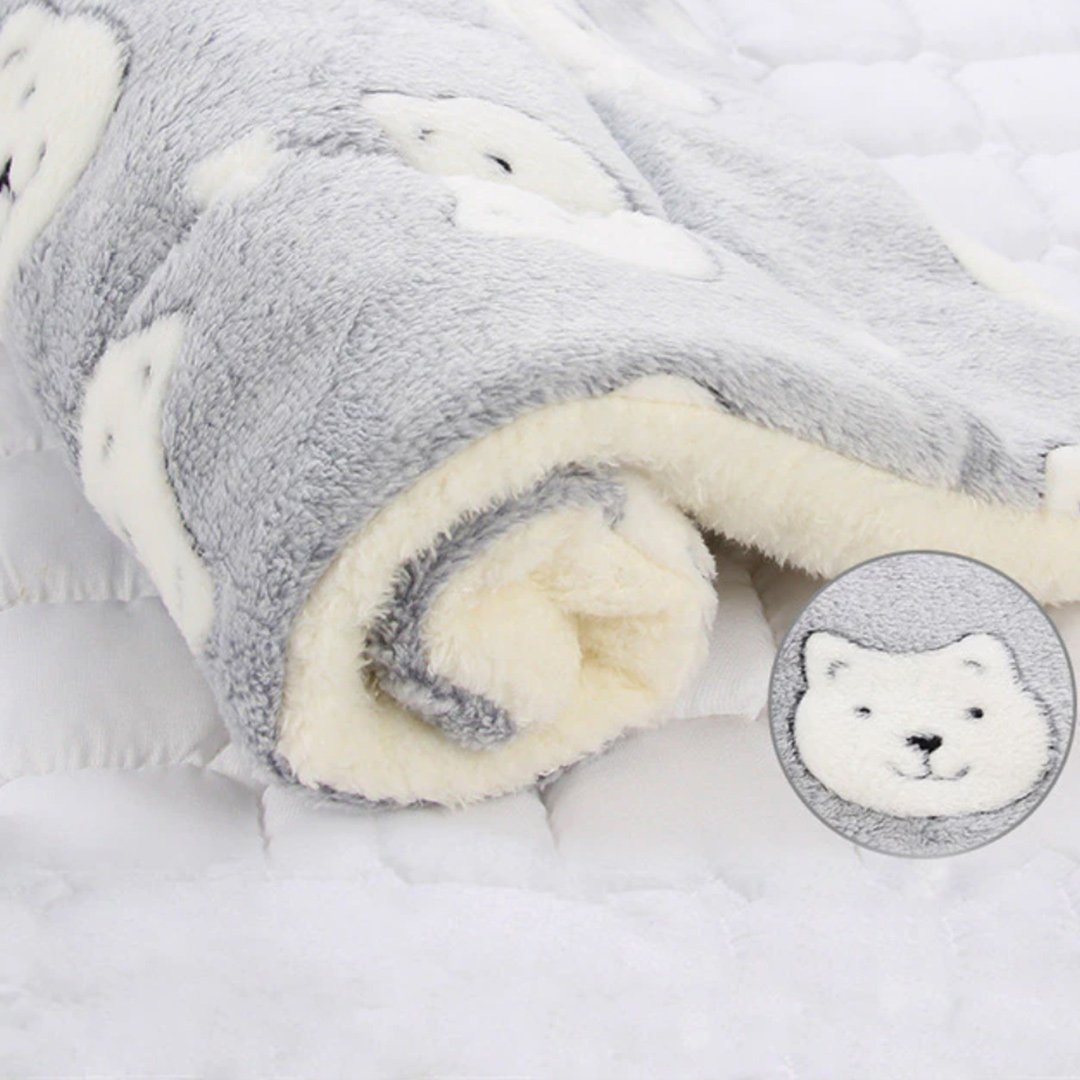 Bear Print Super Soft and Comfy Cat and Dog Bed-Enchanted peach