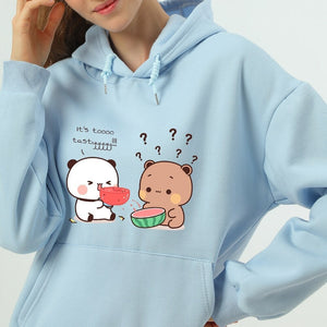 Bears eating Watermelon Unisex Hoodie-Enchanted peach