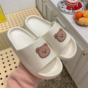 Beary Cute Open-toe Slippers-Enchanted peach