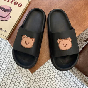 Beary Cute Open-toe Slippers-Enchanted peach