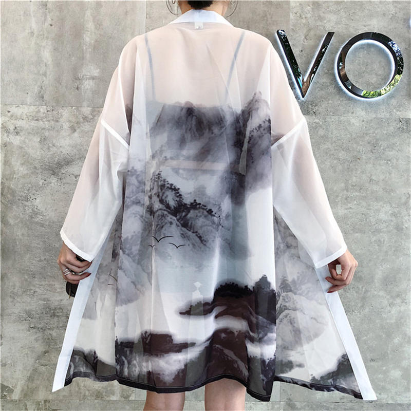 Beauty of Misty Mountains Kimono-Enchanted peach