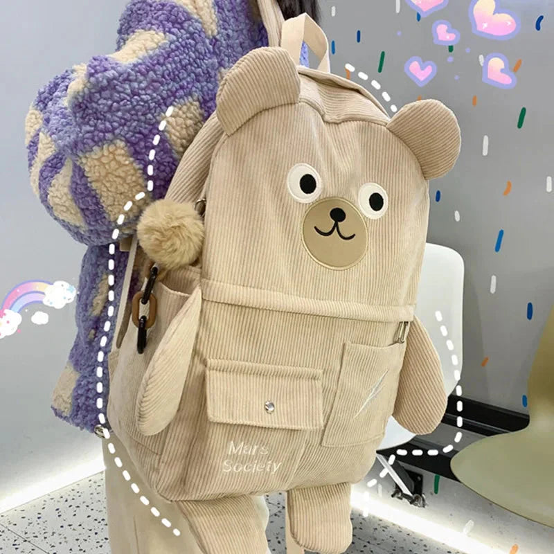 Big Bear Kawaii Backpack-Enchanted peach