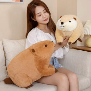 Billy & Willy the Fluffy Brown Beaver Plushie-Enchanted peach