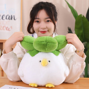 Birdie the Bok Choy Chicken Plushie-Enchanted peach