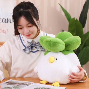 Birdie the Bok Choy Chicken Plushie-Enchanted peach