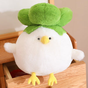 Birdie the Bok Choy Chicken Plushie-Enchanted peach