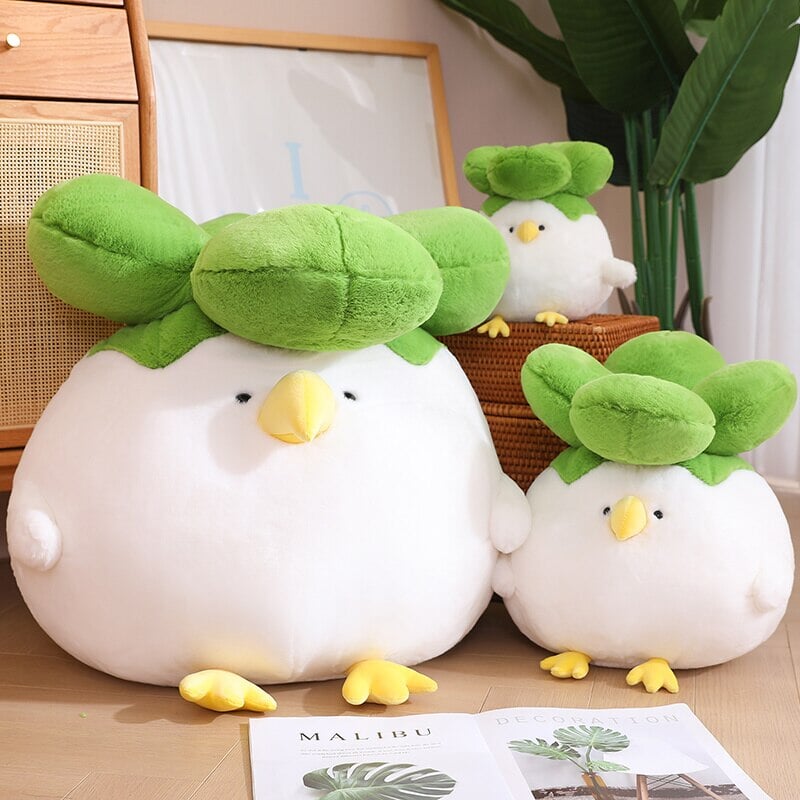 Birdie the Bok Choy Chicken Plushie-Enchanted peach