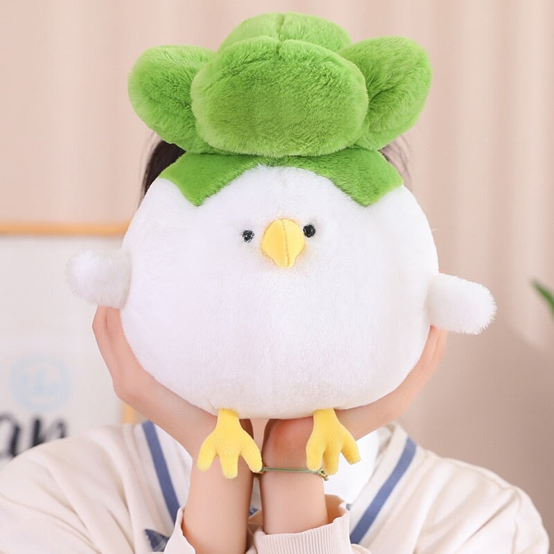 Birdie the Bok Choy Chicken Plushie-Enchanted peach