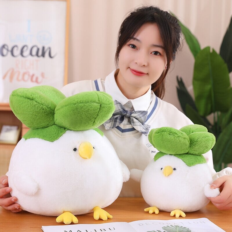 Birdie the Bok Choy Chicken Plushie-Enchanted peach