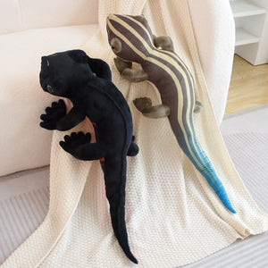 Black & Brown Lifelike Salamander Plushie-Enchanted peach