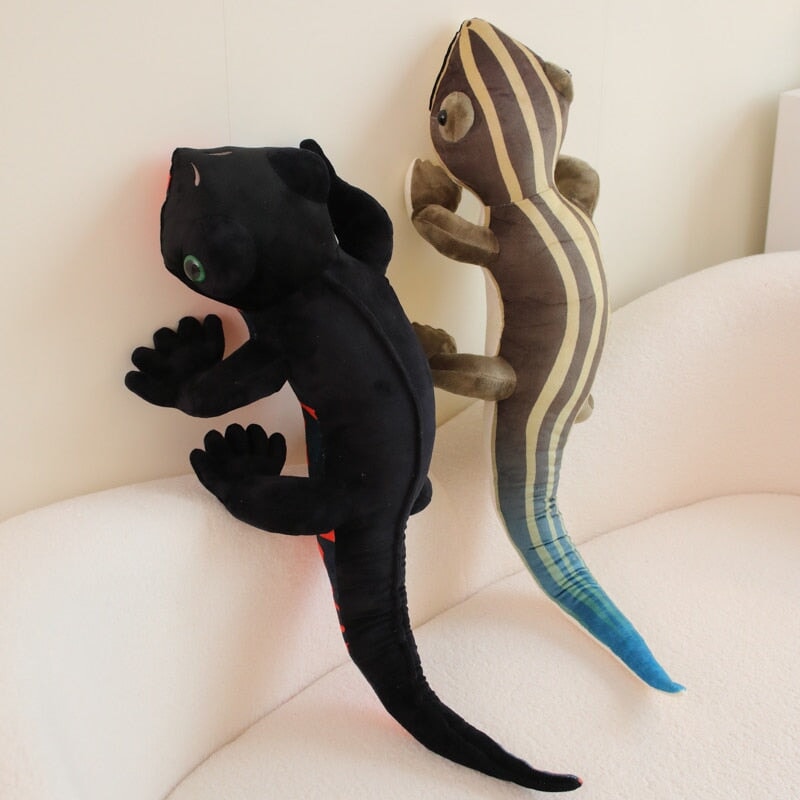 Black & Brown Lifelike Salamander Plushie-Enchanted peach