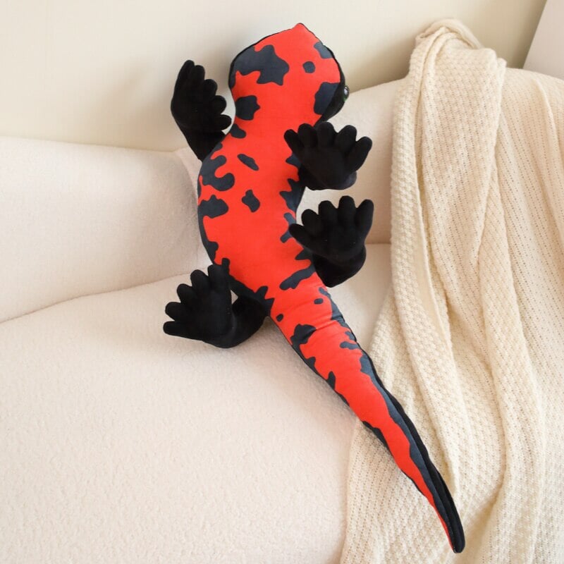 Black & Brown Lifelike Salamander Plushie-Enchanted peach