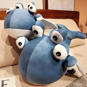 Blue Alien Whale with Wings Plushie-Enchanted peach