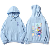 Blue Anime City Girl Unisex Kawaiies Hoodie-Enchanted peach