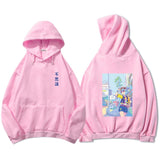 Blue Anime City Girl Unisex Kawaiies Hoodie-Enchanted peach