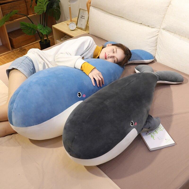 Blue Giant Kawaii Whale Plushie-Enchanted peach