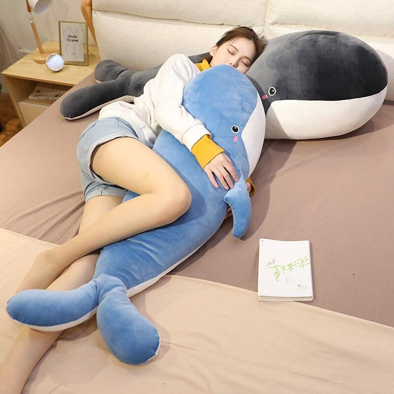 Blue Giant Kawaii Whale Plushie-Enchanted peach