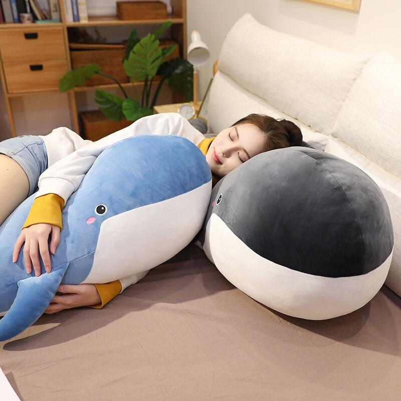 Blue Giant Kawaii Whale Plushie-Enchanted peach