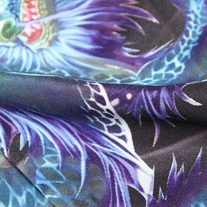 Blue Thunder Dragon Kimono-Enchanted peach