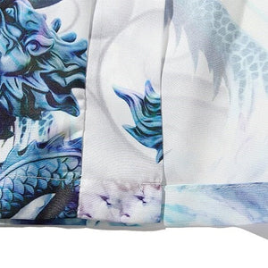 Blue Thunder Dragon Kimono-Enchanted peach