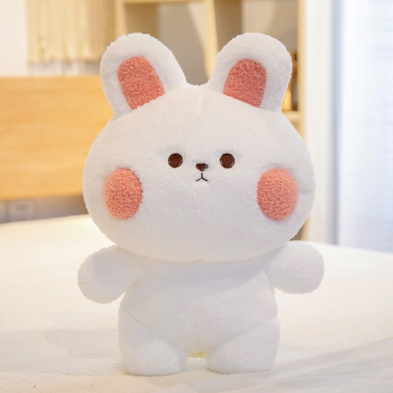 Blushing Frog and Rabbit Friends Plush-Enchanted peach