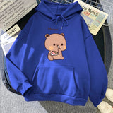 Boba the Brown Bear Munching Cake Unisex Hoodies-Enchanted peach