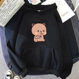 Boba the Brown Bear Munching Cake Unisex Hoodies-Enchanted peach