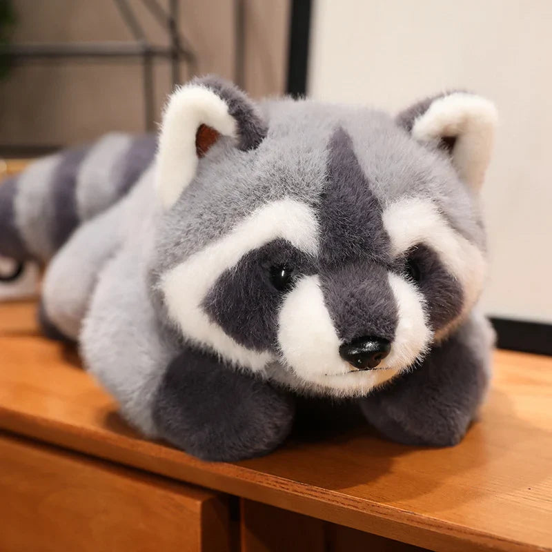 Boomer the Fluffy Raccoon Plushie-Enchanted peach