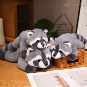 Boomer the Fluffy Raccoon Plushie-Enchanted peach