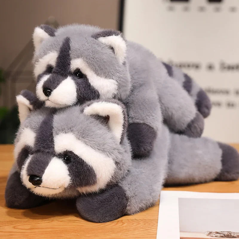 Boomer the Fluffy Raccoon Plushie-Enchanted peach