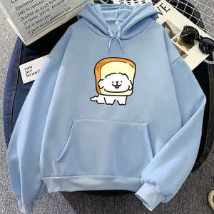 Bread Luckie the Dog Unisex Hoodie-Enchanted peach