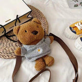 Brown Bear Bag-Enchanted peach