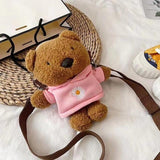 Brown Bear Bag-Enchanted peach