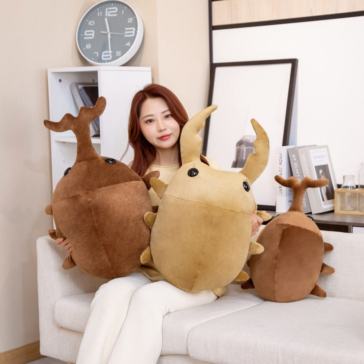 Brown Kawaii Dung Beetles Plushies-Enchanted peach