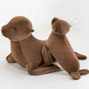 Brown Life-like Seal Plushies-Enchanted peach