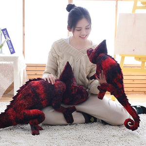 Brown & Red Chameleon Plush-Enchanted peach