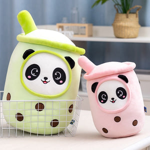 Bubble Tea Panda Family Plushies-Enchanted peach