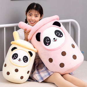 Bubble Tea Panda Family Plushies-Enchanted peach