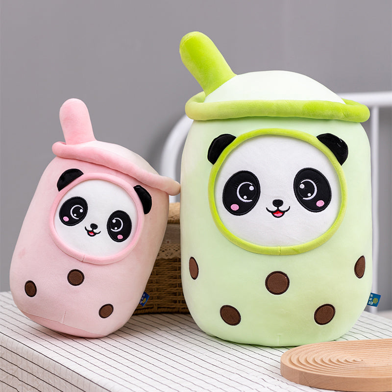 Bubble Tea Panda Family Plushies-Enchanted peach