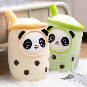 Bubble Tea Panda Family Plushies-Enchanted peach