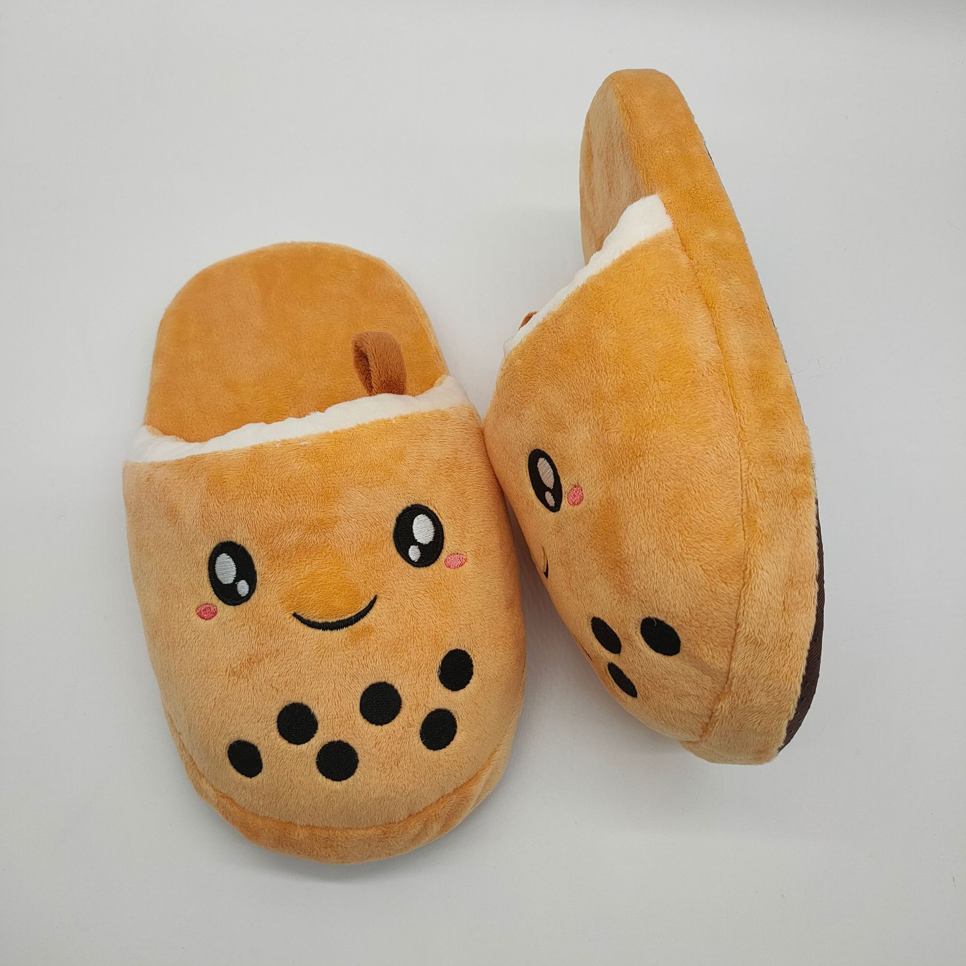 Bubble Tea Plush Slippers-Enchanted peach