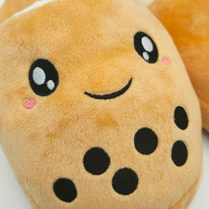 Bubble Tea Plush Slippers-Enchanted peach