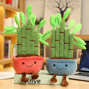 Bubbly Bamboo Pot Plant Plushie-Enchanted peach