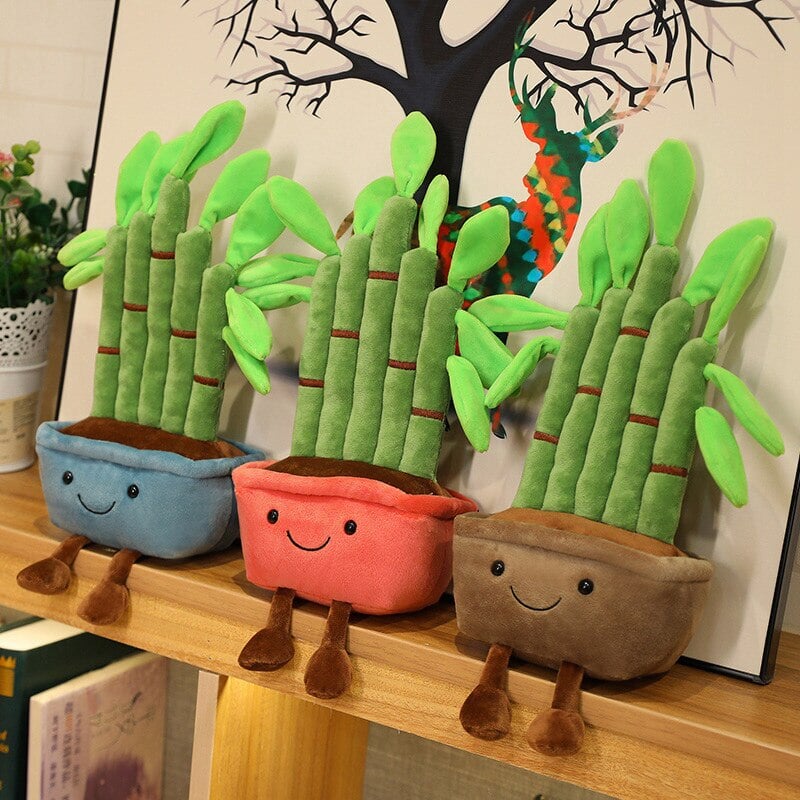 Bubbly Bamboo Pot Plant Plushie-Enchanted peach