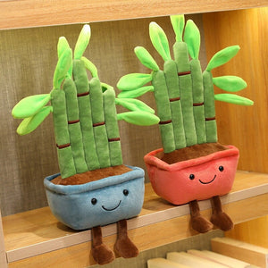 Bubbly Bamboo Pot Plant Plushie-Enchanted peach