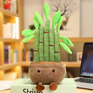 Bubbly Bamboo Pot Plant Plushie-Enchanted peach