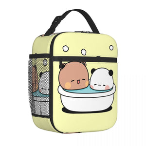 Bubu & Dudu Bears Bathing Insulated Lunch Box-Enchanted peach