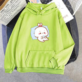 Bubu the Chilling Bunny Unisex Hoodie-Enchanted peach