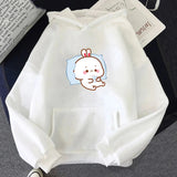 Bubu the Chilling Bunny Unisex Hoodie-Enchanted peach