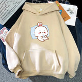 Bubu the Chilling Bunny Unisex Hoodie-Enchanted peach